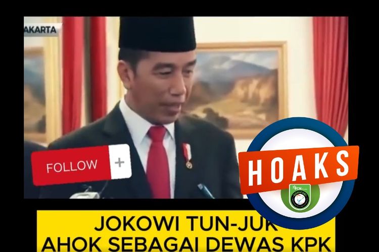 Hoaks, Jokowi tunjuk Ahok menjadi anggota Dewas KPK