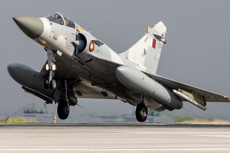 Jet tempur Mirage 2000-5 milik Angkatan Udara Kerajaan Qatar.