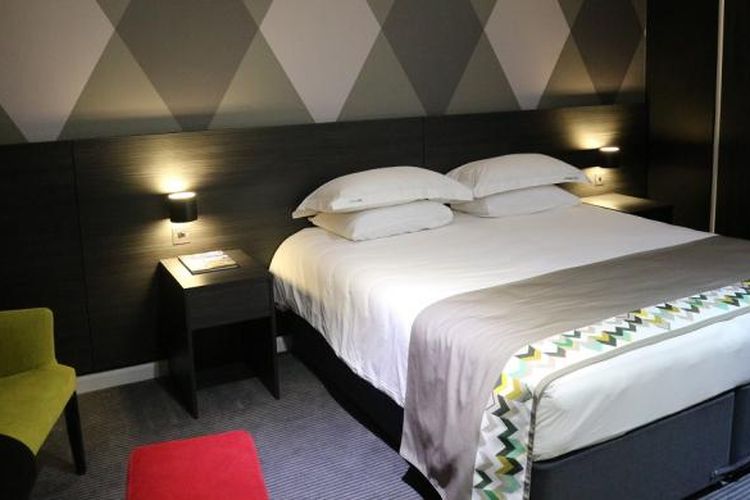 Desain kamar King di Hotel Football saat dikunjungi Kompas.com pada November 2016.