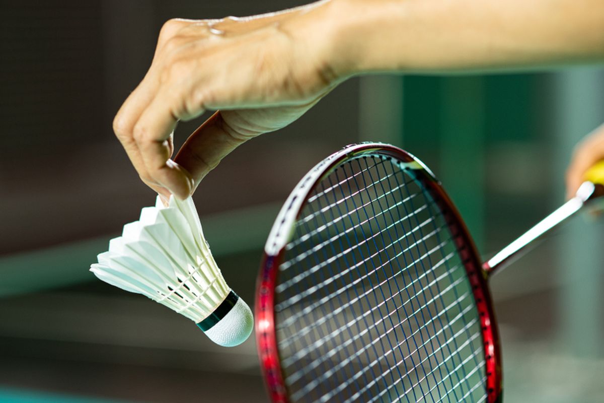 A badminton match