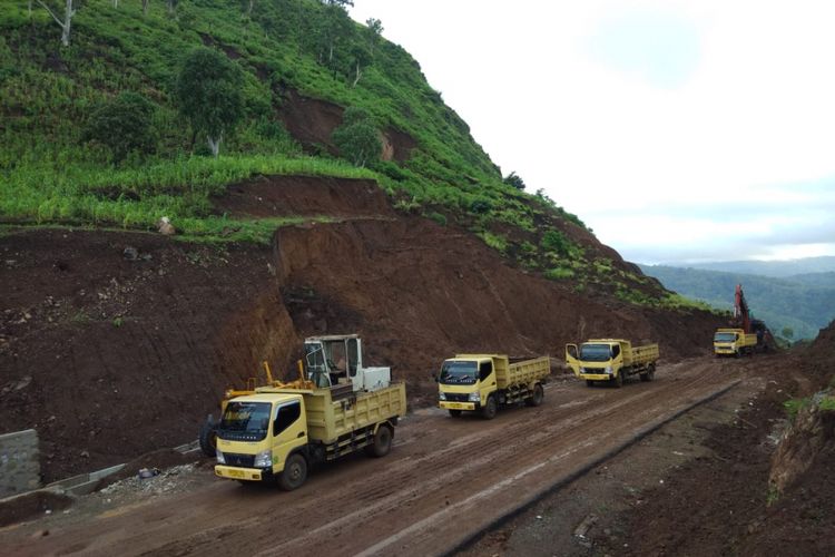 Kondisi medan proyek Sabuk Merah Perbatasan, NTT.