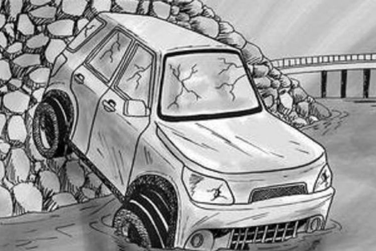 Ilustrasi Kecelakaan Mobil