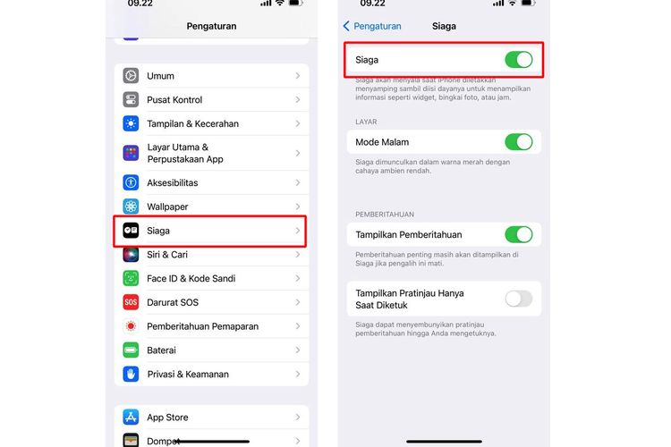 Ilustrasi cara mengaktifkan StandBy di iPhone iOS 17.