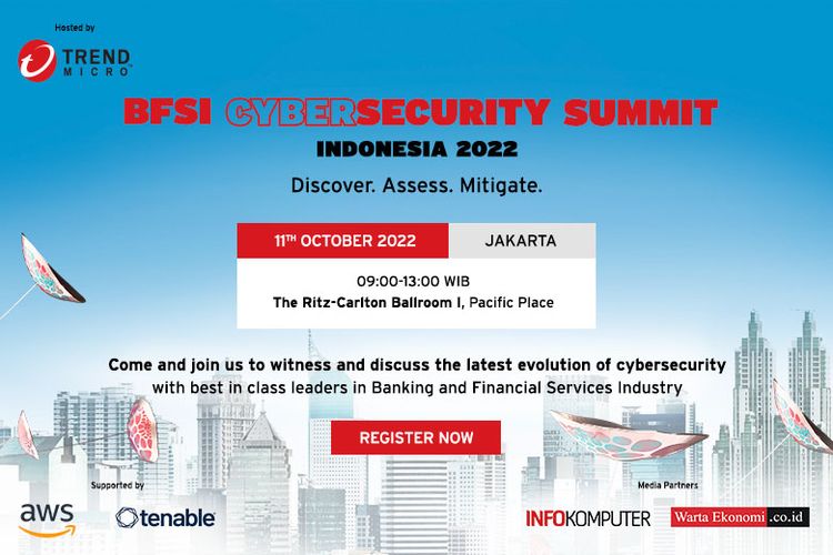 BFSI Cybersecurity Summit 2022 akan digelar di Ballroom 1 Ritz Carlton Pacific Place, Jakarta, Selasa (11/10/2022).
