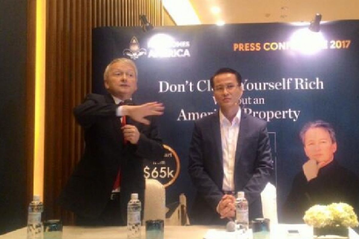 Jumpa pers US Real Estate Summit 2017 di Jakarta, Sabtu (15/4/2017). Helix Homes America LLC, menargetkan sedikitnya 100 unit rumah atau sekitar 10 juta dolar AS atau setara Rp132,88 miliar.