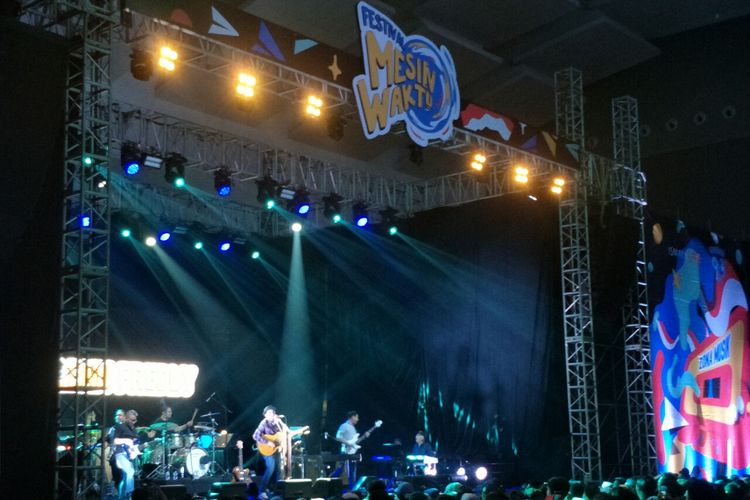 Glenn Fredly di Festival Mesin Waktu di Jiexpo Kemayoran, Jakarta Pusat, Sabtu (17/8/2019).