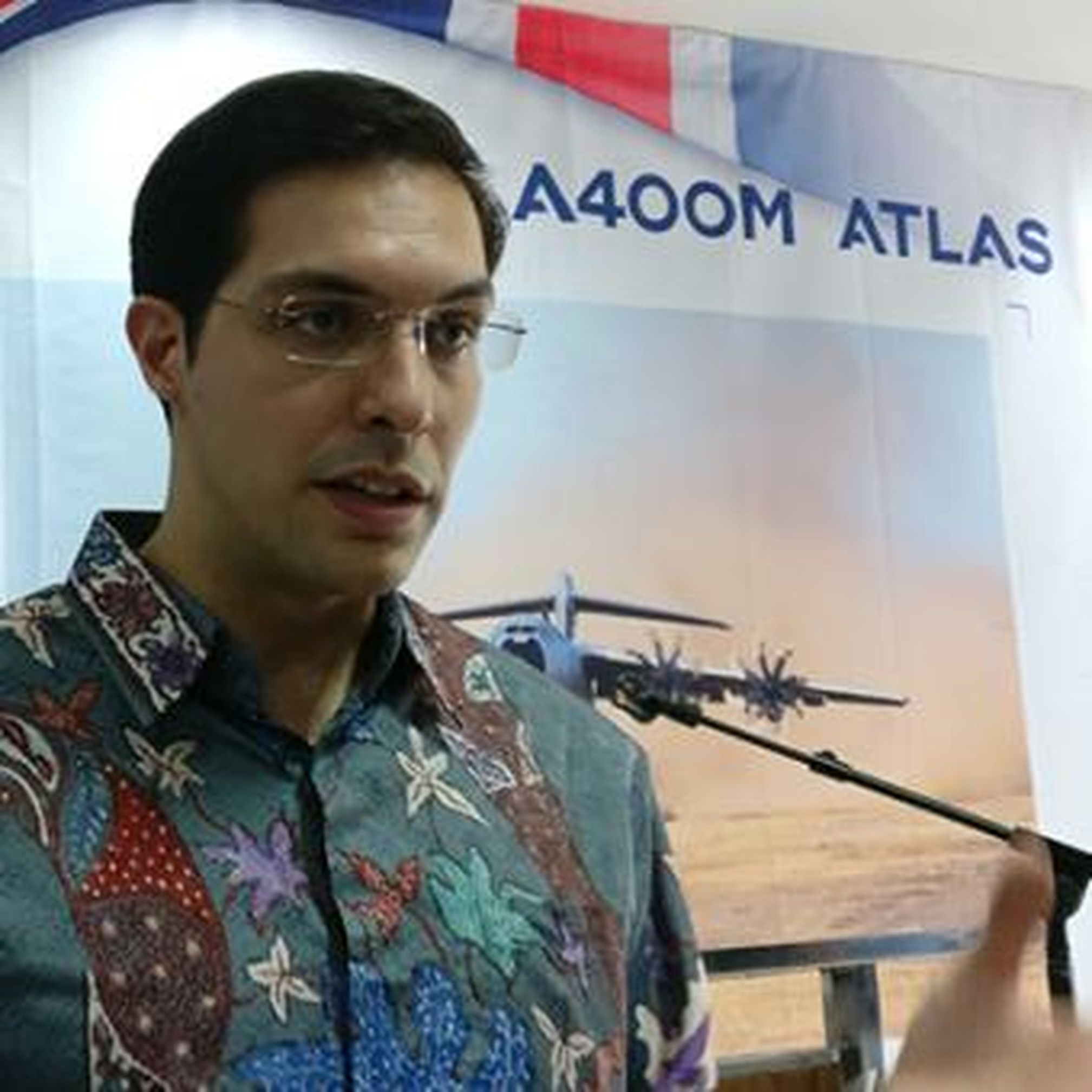 Raul Tena Martin, A400M Market Development Manager Airbus Military saat dijumpai di Lanud Halim Perdanakusuma, Jakarta, Senin (6/3/2017).
