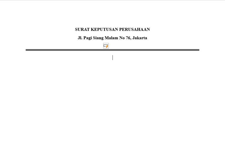 Ilustrasi cara membuat garis kop surat di Word.