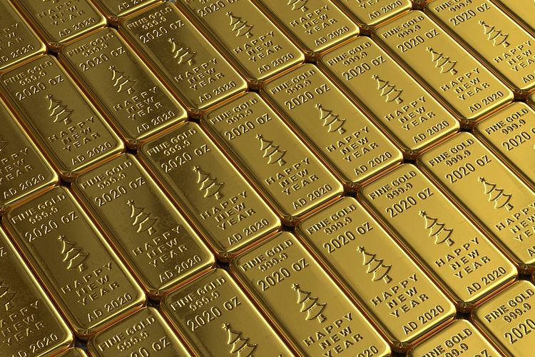 Ilustrasi harga emas dunia.