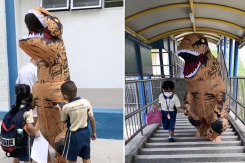 Ketika T-Rex Jemput Adik Pulang Sekolah dan Jumpa Fans dengan Anak-anak