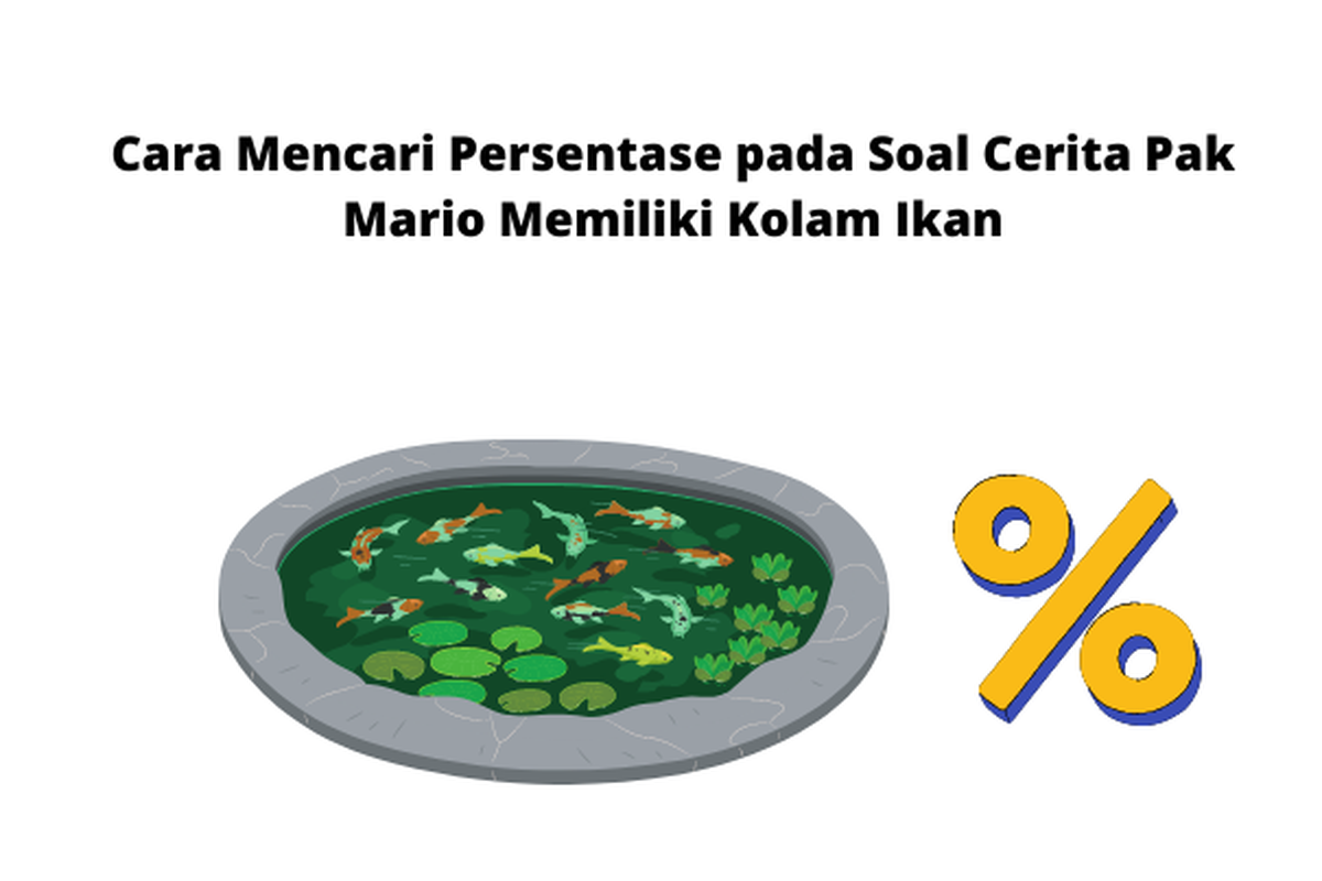 Cara mencari persentase pada soal cerita pak mario memiliki kolam ikan