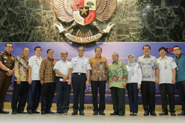 Gubernur Provinsi DKI Jakarta, Anies Baswedan saat peluncuran program Jakarta Satu di Balai Kota.
