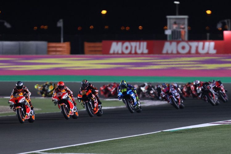 MotoGP Qatar 2022 di Sirkuit Losail. (Photo by KARIM JAAFAR / AFP)