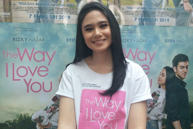 Tissa Biani dalam jumpa pers dan screening film The Way I Love You, di XXI Epicentrum, Kuningan, Jakarta Selatan, Jumat (1/2/2019).