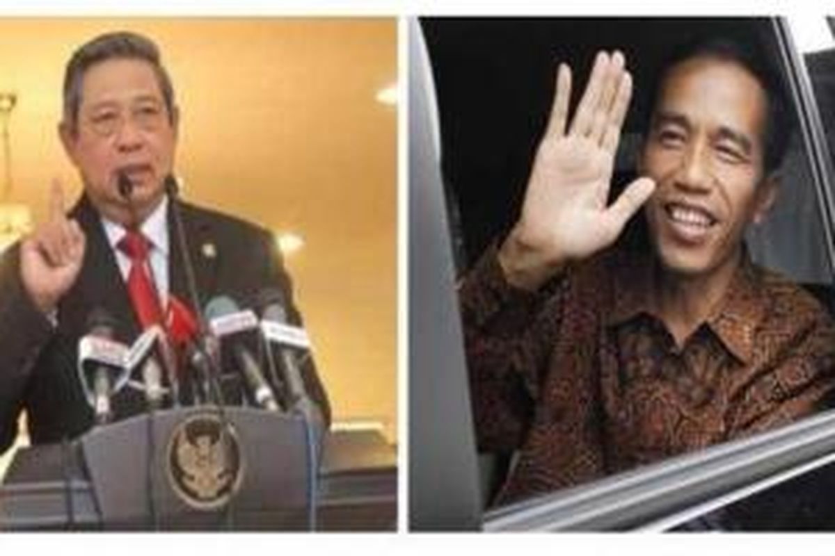 Presiden Susilo Bambang Yudhoyono (kiri), Gubernur DKI Jakarta Joko Widodo (kanan).
