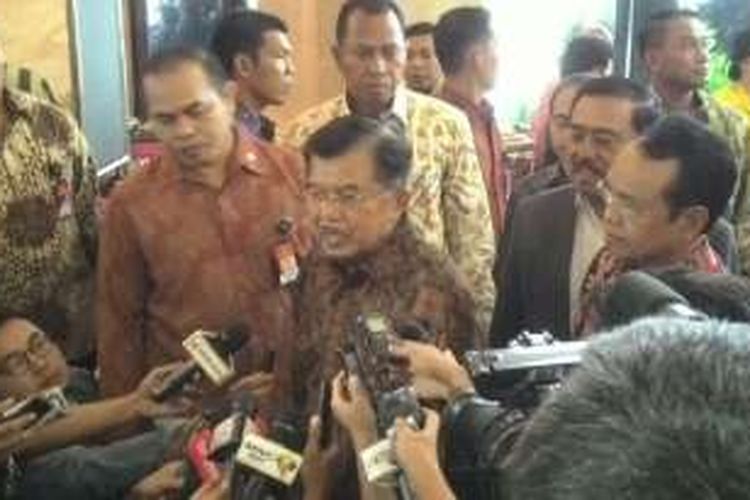 Wakil Presiden Jusuf Kalla di Hotel Sahid Jakarta, Selasa (26/4/2016)