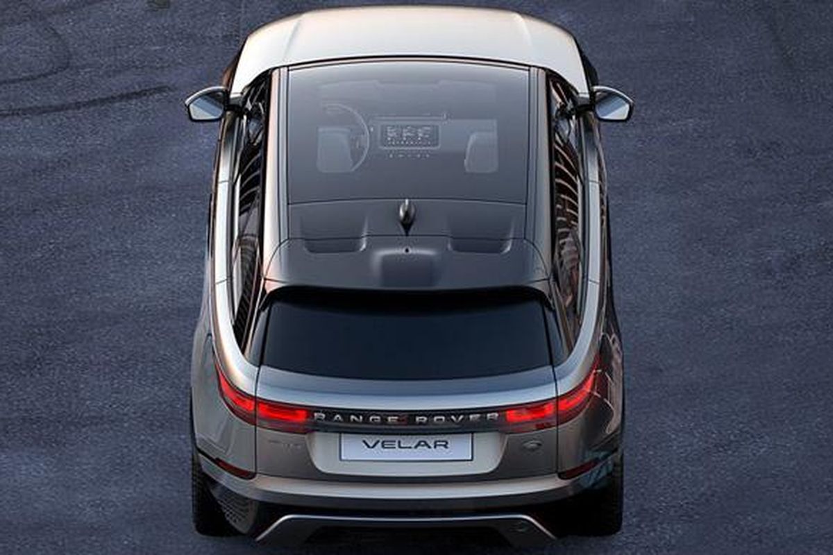 Teaser dari Range Rover Velar, disiapkan untuk berdiri di antara Range Rover Evoque dan Range Rover Sport.