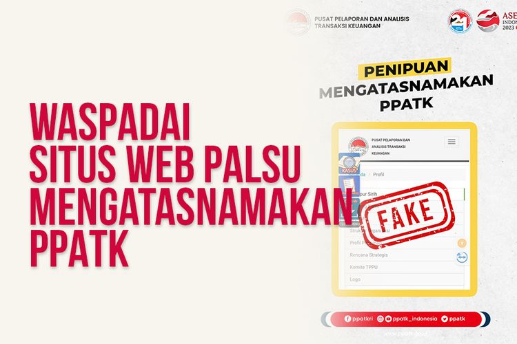 Waspadai Situs Web Palsu Mengatasnamakan PPATK