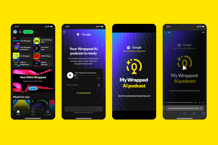 Spotify memberi pengguna podcast Wrapped khusus yang didukung AI tahun ini. 

