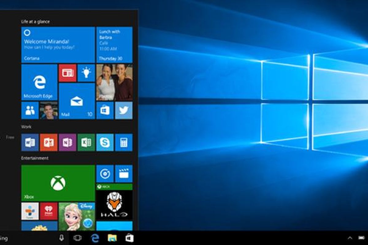 Tampilan Start Menu di Windows 10