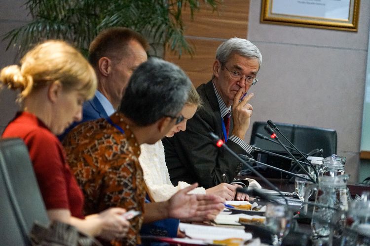 Suasana pertemuan antara Duta Besar Norwegia untuk Indonesia Vegar Kaale dengan pimpinan KPK di Gedung Merah Putih KPK, Rabu (5/2/2020).