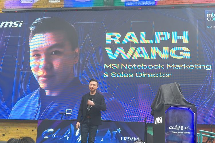 MSI Notebook Marketing & Sales Director, Ralph Wang, dalam acara peluncuran MSI Claw 8 AI Plus di Big Brother Kemang, Jakarta Selatan, Selasa (18/2/2025).