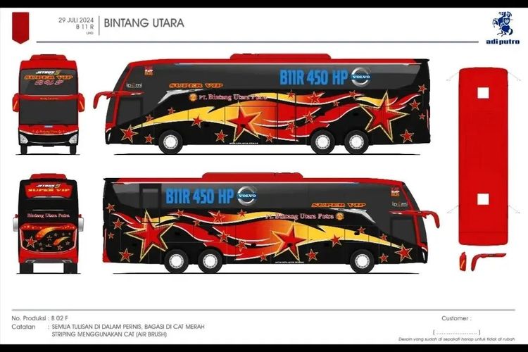 Bus baru PO Bintang Utara