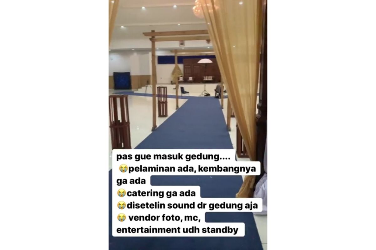 Viral penipuan wedding organizer pada resepsi pernikahan di wilayah Jakarta Timur, Minggu (25/8/2019).