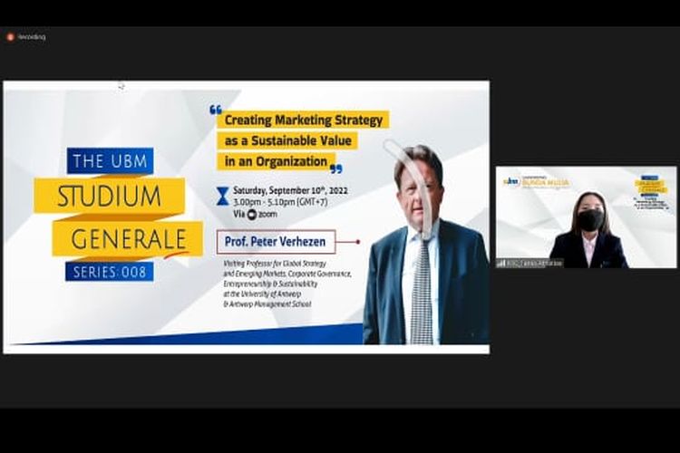 UBM menggelar kuliah umum ke-8 dengan tajuk Creating Marketing Strategy as a Sustainable Value in an Organization? pada Sabtu, 10 September 2022.