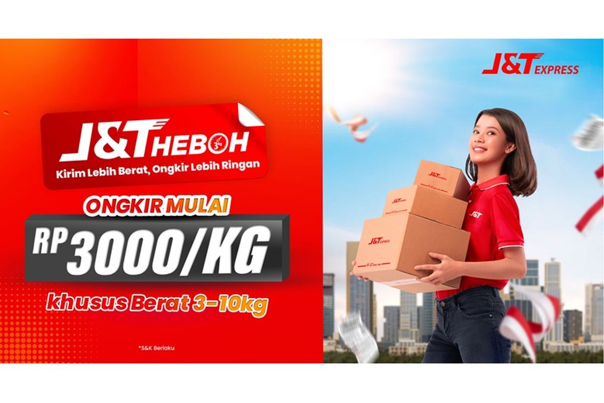 J&T HEBOH jadi solusi pengiriman paket berat dengan harga terjangkau.