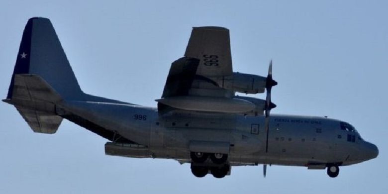 Ilustrasi pesawat transportasi C-130 Hercules.
