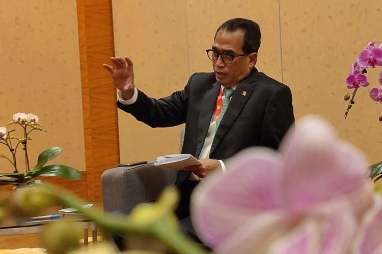 Menteri Perhubungan Budi Karya Sumadi yang menghadiri konferensi Changi Aviation Summit di Singapura, 17-18 Mei 2022.