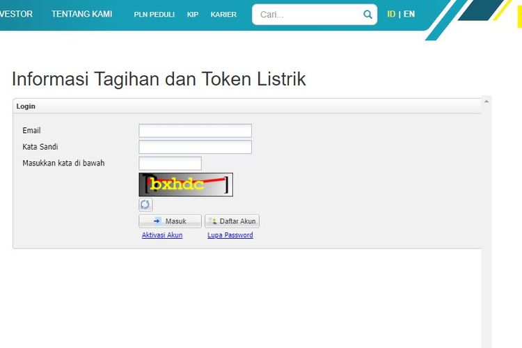 cara cek tagihan listrik lewat situs PLN