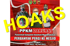 [HOAKS] PPKM Darurat di Sukabumi, Masyarakat Diminta untuk Perbanyak Pergi ke Masjid