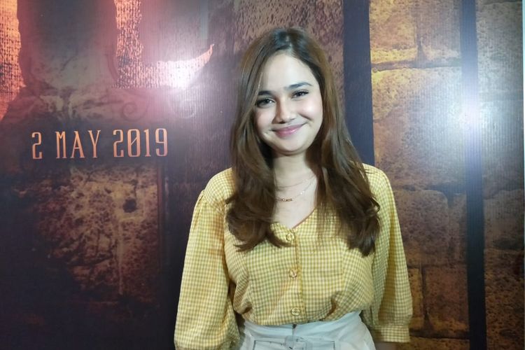 Syifa Hadju dalam jumpa pers dan screening film Sekte di XXI Epicentrum Walk, Kuningan, Jakarta Selatan, Senin (22/4/2019).