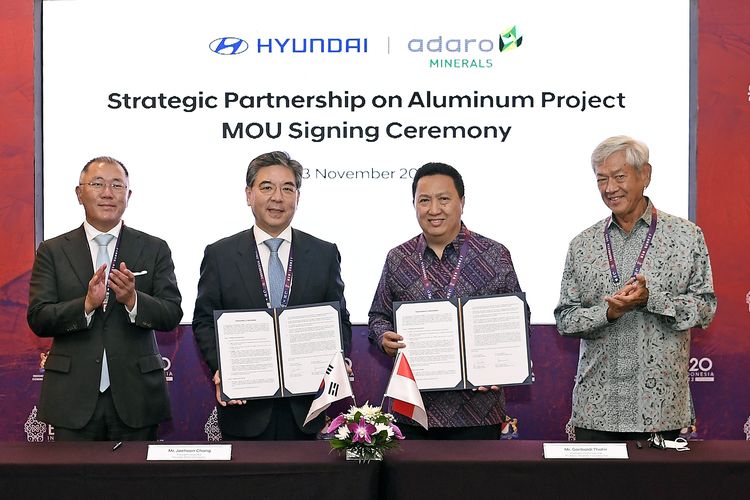 Adaro Mineral Indonesia pasok alumunium Hyundai Motor Company