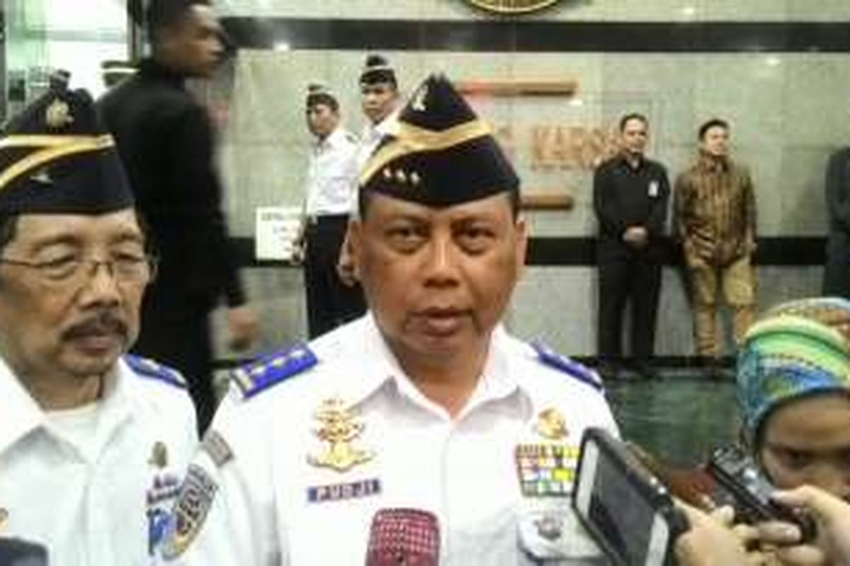 Direktur Jenderal Perhubungan Darat Pudji Hartanto Iskandar di Kantor Kementerian Perhubungan, Jakarta, Kamis (7/4/2016)