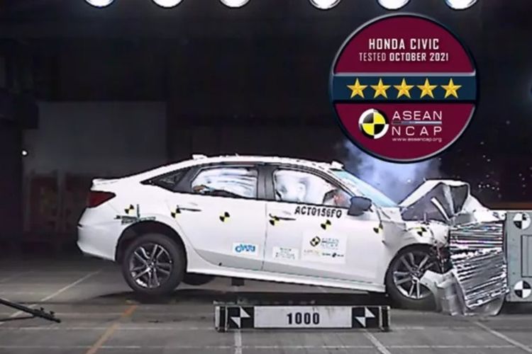 All New Honda Civic raih lima bintang pada tes tabrak ASEAN NCAP