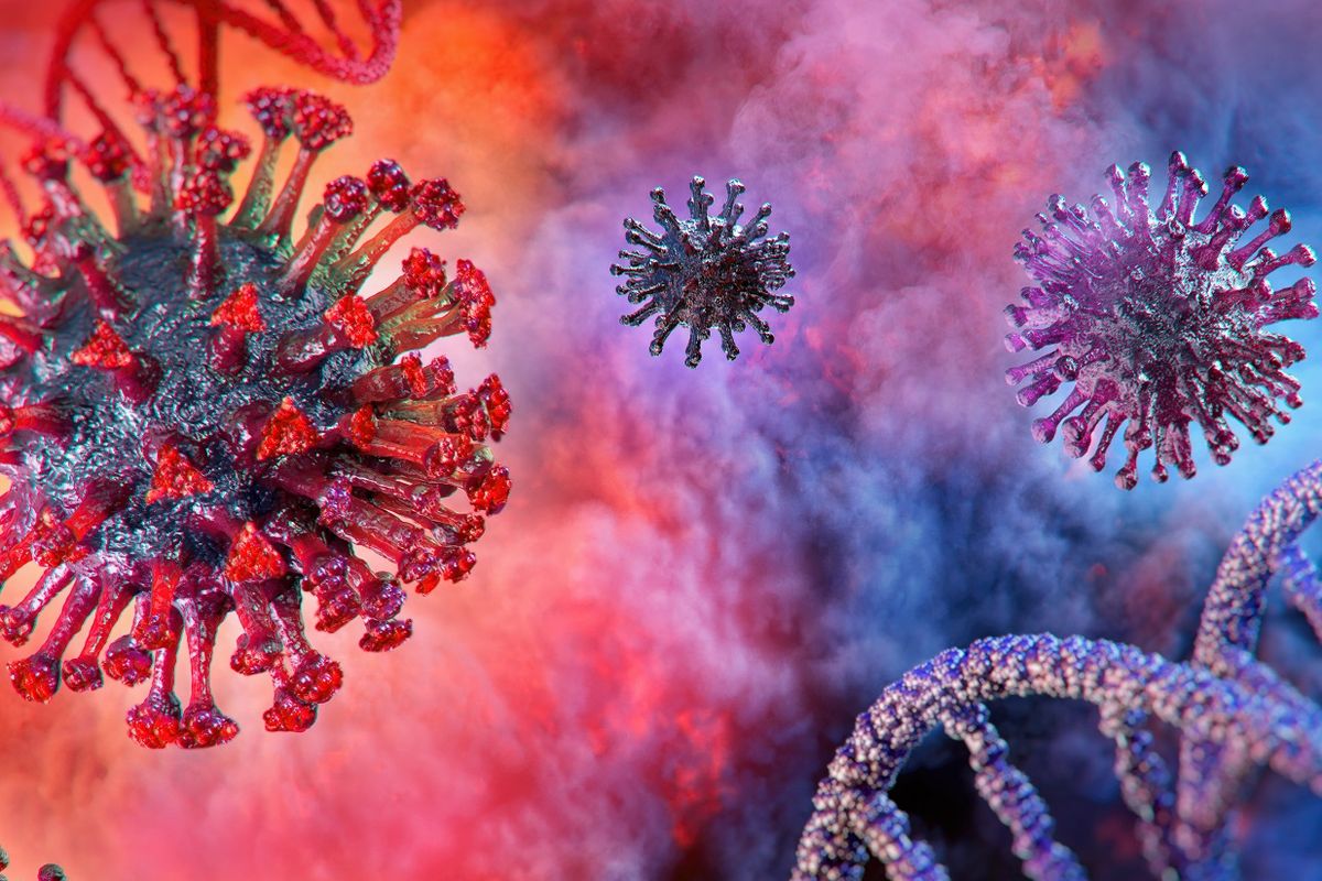 Ilustrasi 3D virus corona yang menyebabkan Covid-19