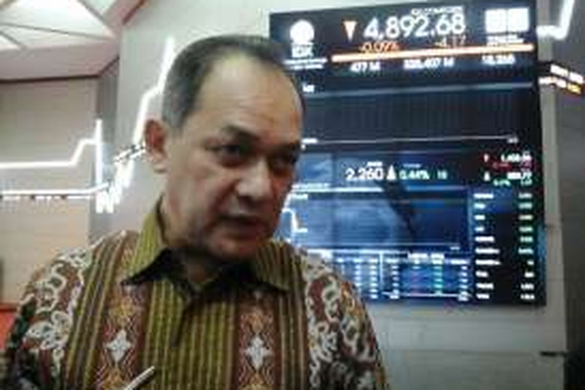 Direktur PT Media Nusantara Citra Tbk Syafril Nasution, di Gedung Bursa Efek Indonesia, Kamis (23/6/2016)
