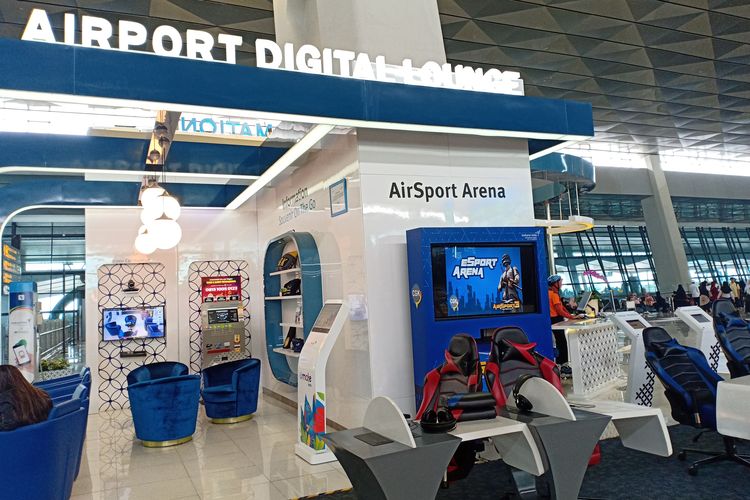 Area gaming spot yang ada di digital lounge Terminal 3 Bandara Soekarno-Hatta