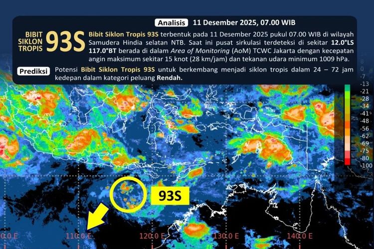 2 Bibit Siklon Tropis Hantui Indonesia, Hujan Lebat Guyur Wilayah Ini hingga 18 Desember