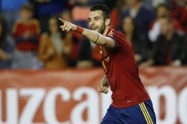 Striker tim nasional Spanyol, Alvaro Negredo.