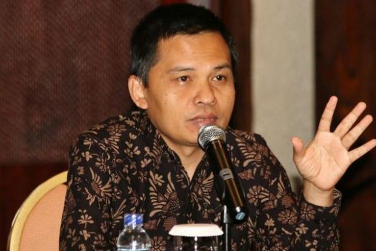 Sekretaris Jenderal MPR Maruf Cahyono memaparkan strategi publikasi MPR kepada wartawan di Pangkal Pinang, Bangka Belitung, Kamis (15/12/2016)