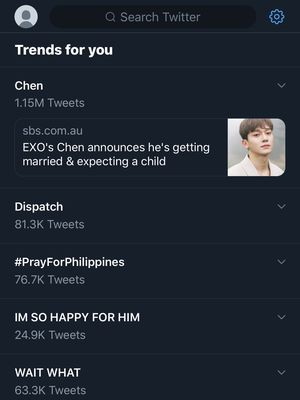 Chen EXO jadi trending topic di Twitter, Senin (13/1/2020)