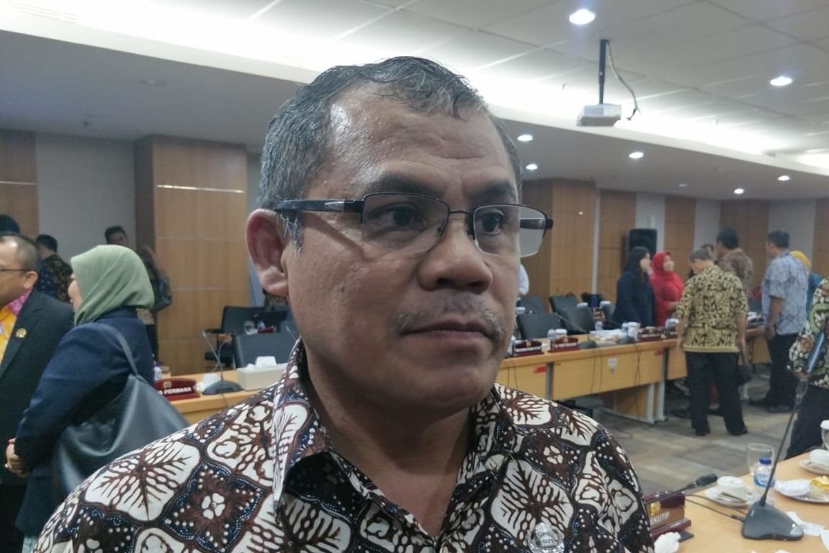 Kepala Bidang Tenaga Kependidikan Didih Hartaya di ruang rapat pembahasan KUA PAS di Komise E DPRD DKI Jakarta