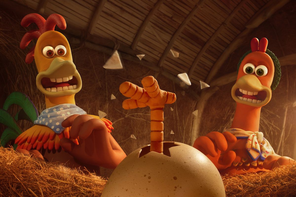 Salah satu adegan dalam film Chicken Run: Dawn of the Nugget, menampilkan karakter Rocky dan Ginger.