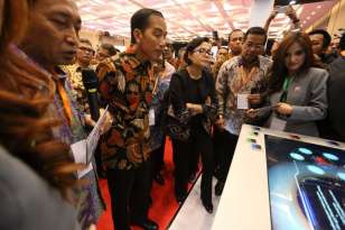 Presiden Joko Widodo saat menghadiri Indonesia Fintech Festival and Conference di ICE, Serpong, Tangerang, Selasa (30/8/2016).