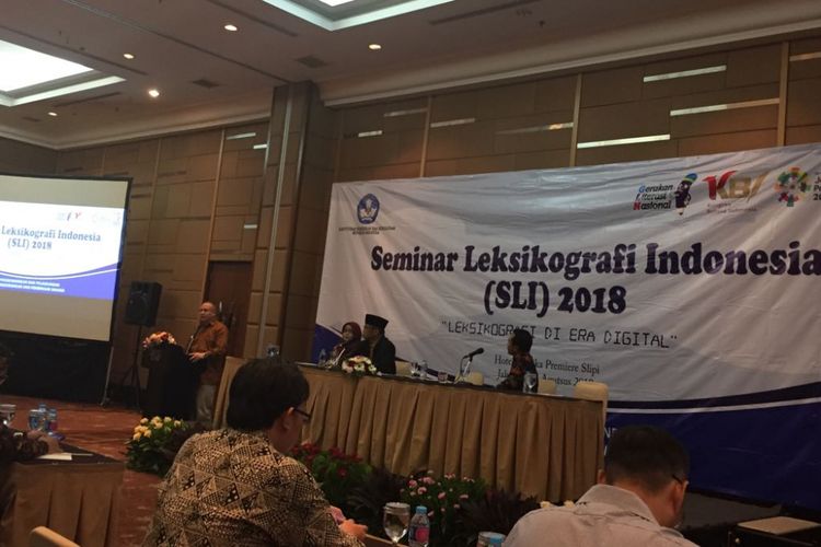 Seminar Leksikografi Indonesia (SLI) tahun 2018, di Jakarta, Rabu (01/08/2018).