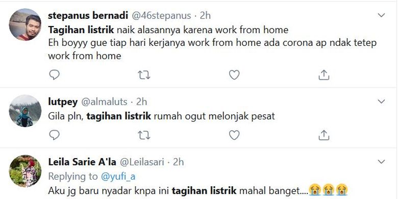 Masyarakat keluhkan kenaikan tagihan listrik di Twitter